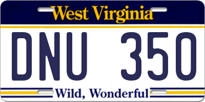WV license plate DNU350