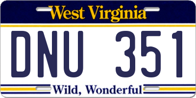 WV license plate DNU351