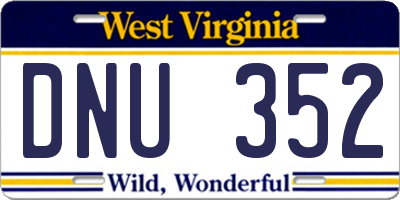 WV license plate DNU352