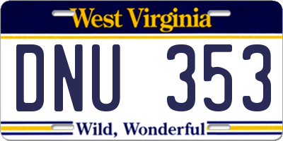 WV license plate DNU353
