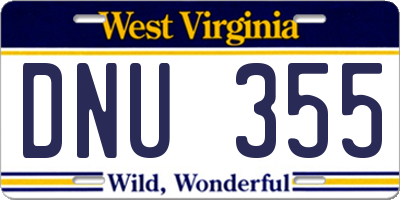 WV license plate DNU355