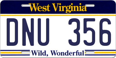 WV license plate DNU356