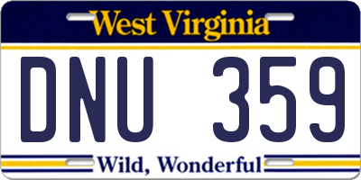 WV license plate DNU359