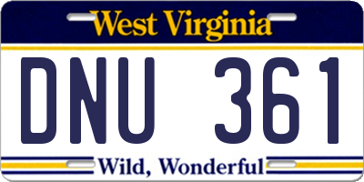 WV license plate DNU361