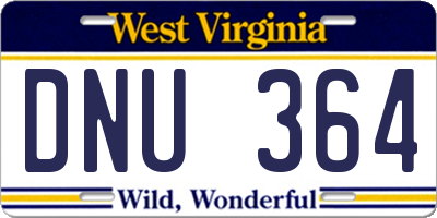 WV license plate DNU364