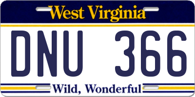 WV license plate DNU366