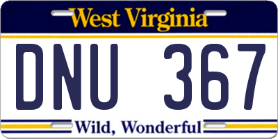 WV license plate DNU367