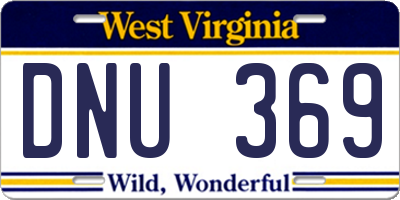 WV license plate DNU369