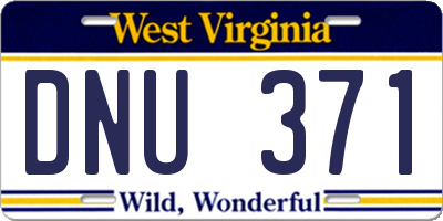 WV license plate DNU371