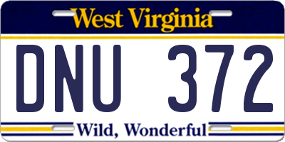 WV license plate DNU372