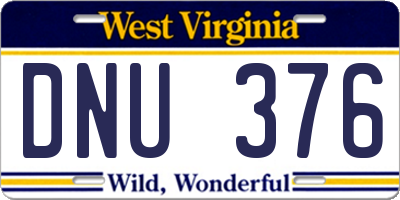 WV license plate DNU376