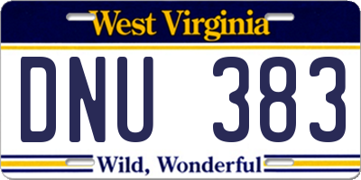WV license plate DNU383