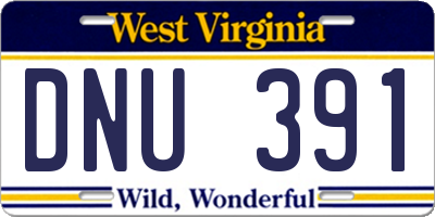 WV license plate DNU391