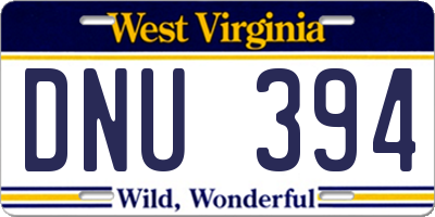 WV license plate DNU394