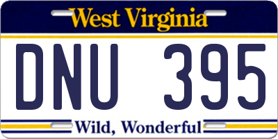 WV license plate DNU395