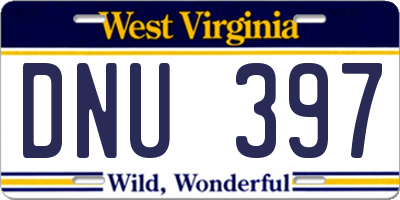 WV license plate DNU397