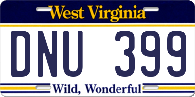 WV license plate DNU399