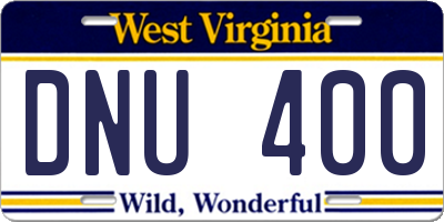 WV license plate DNU400