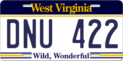 WV license plate DNU422