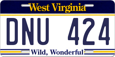 WV license plate DNU424