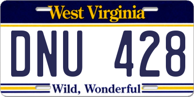 WV license plate DNU428