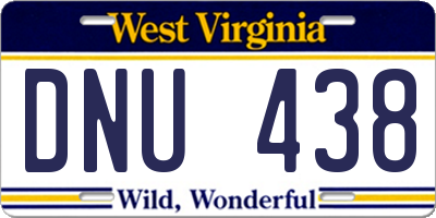 WV license plate DNU438