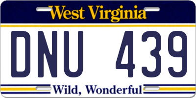 WV license plate DNU439