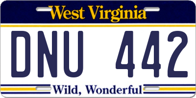 WV license plate DNU442
