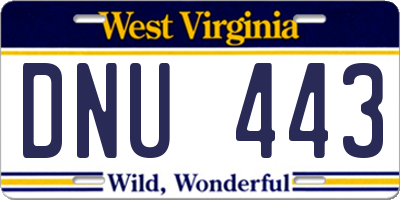 WV license plate DNU443
