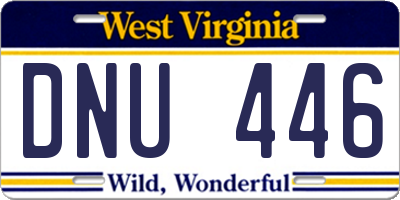 WV license plate DNU446