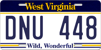 WV license plate DNU448