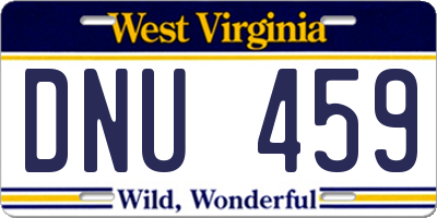 WV license plate DNU459