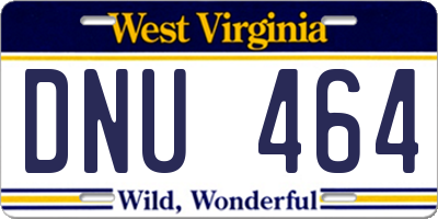 WV license plate DNU464