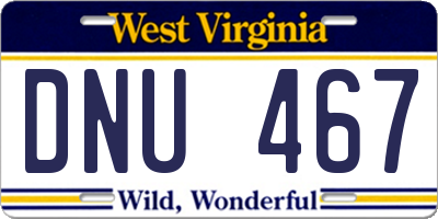 WV license plate DNU467