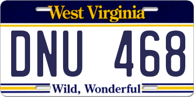 WV license plate DNU468