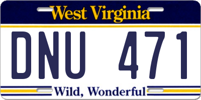 WV license plate DNU471