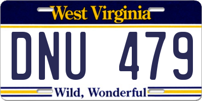 WV license plate DNU479