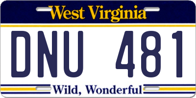 WV license plate DNU481