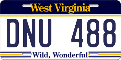 WV license plate DNU488