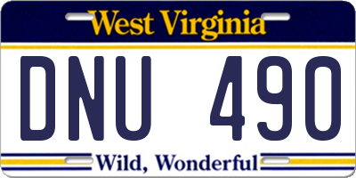 WV license plate DNU490