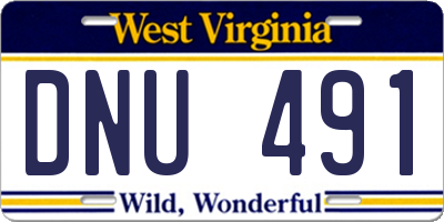 WV license plate DNU491