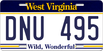 WV license plate DNU495