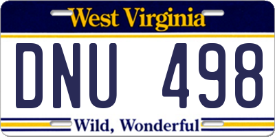 WV license plate DNU498