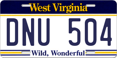 WV license plate DNU504
