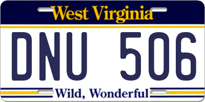 WV license plate DNU506