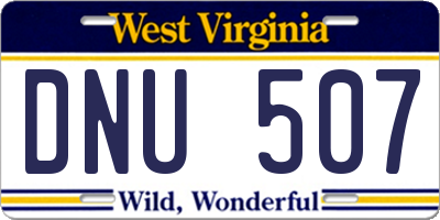 WV license plate DNU507