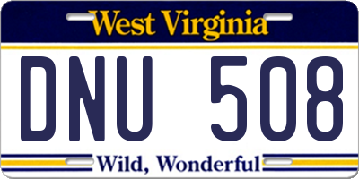 WV license plate DNU508