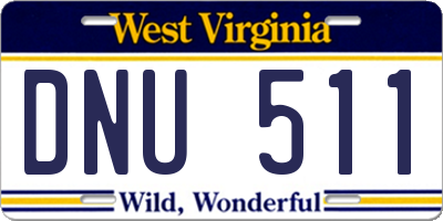 WV license plate DNU511