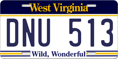 WV license plate DNU513