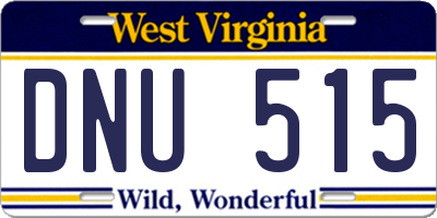 WV license plate DNU515